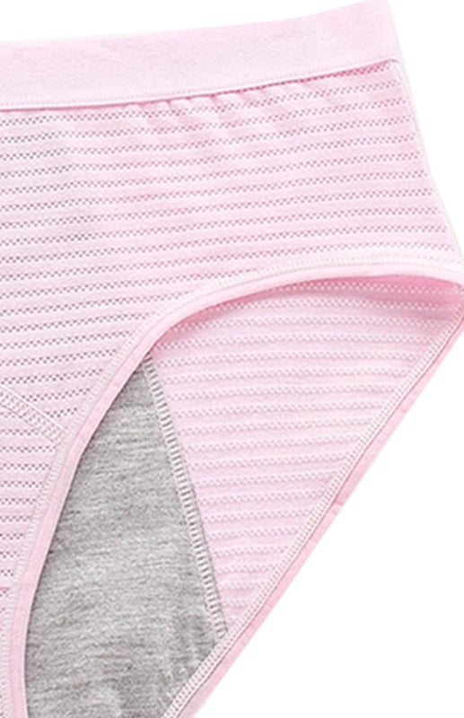 Women Breathable Striped Cotton Panties-[Adult]-[Female]-2022 Online Blue Zone Planet