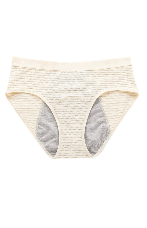 Women Breathable Striped Cotton Panties-[Adult]-[Female]-Yellow-XS-2022 Online Blue Zone Planet