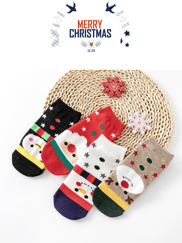 Festive Christmas Holiday Knit Pattern Cotton Socks-SOCKS-[Adult]-[Female]-Pattern1-One size-2022 Online Blue Zone Planet