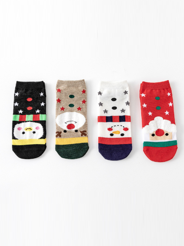 Festive Christmas Holiday Knit Pattern Cotton Socks-SOCKS-[Adult]-[Female]-2022 Online Blue Zone Planet