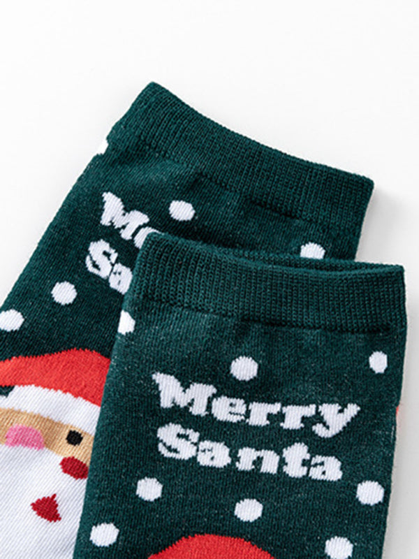 Festive Christmas Holiday Knit Pattern Cotton Socks-SOCKS-[Adult]-[Female]-2022 Online Blue Zone Planet