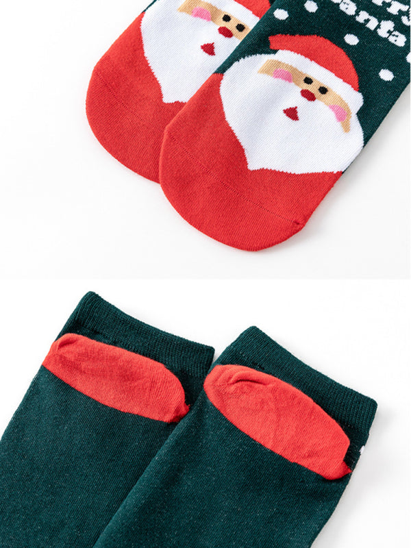 Festive Christmas Holiday Knit Pattern Cotton Socks-SOCKS-[Adult]-[Female]-2022 Online Blue Zone Planet