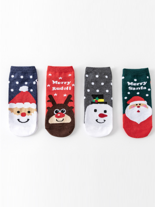Festive Christmas Holiday Knit Pattern Cotton Socks-SOCKS-[Adult]-[Female]-2022 Online Blue Zone Planet