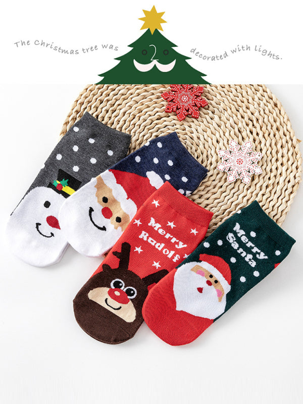 Festive Christmas Holiday Knit Pattern Cotton Socks-SOCKS-[Adult]-[Female]-Pattern2-One size-2022 Online Blue Zone Planet