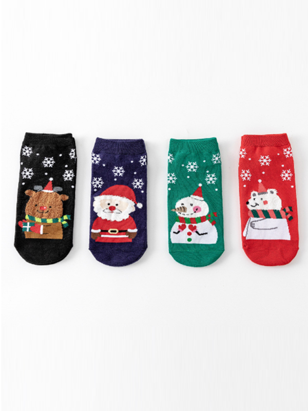 Festive Christmas Holiday Knit Pattern Cotton Socks-SOCKS-[Adult]-[Female]-2022 Online Blue Zone Planet