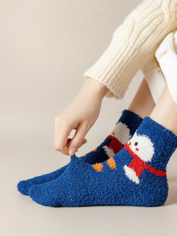 Christmas Coral Fleece Warm Sleep Socks-[Adult]-[Female]-2022 Online Blue Zone Planet