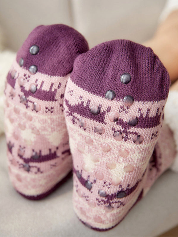 Festive Knit Patterned Soft Socks-[Adult]-[Female]-2022 Online Blue Zone Planet
