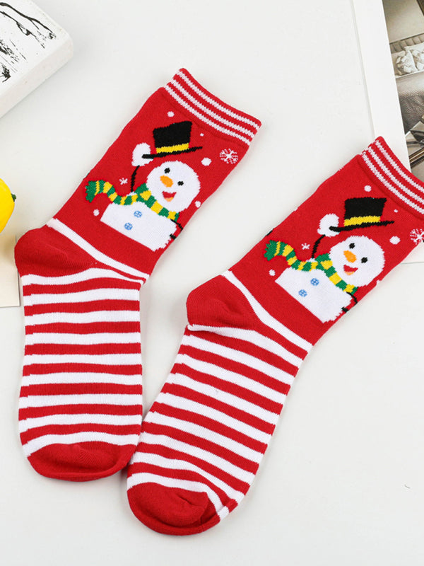 Women's Christmas Flower Snowflake Socks-[Adult]-[Female]-2022 Online Blue Zone Planet