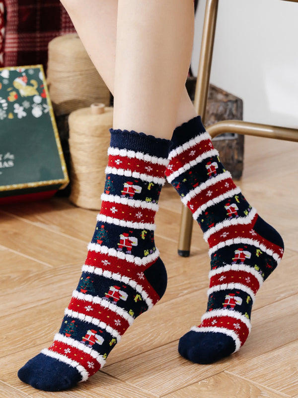 Women's Flower Socks Christmas Socks-[Adult]-[Female]-Pattern1-One size-2022 Online Blue Zone Planet