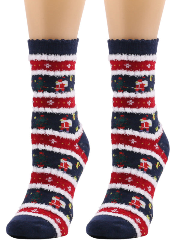 Women's Flower Socks Christmas Socks-[Adult]-[Female]-2022 Online Blue Zone Planet