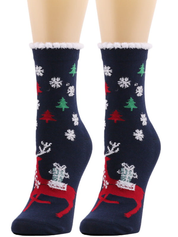 Women's Flower Socks Christmas Socks-[Adult]-[Female]-Pattern2-One size-2022 Online Blue Zone Planet