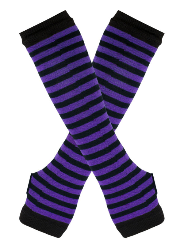 Women's Christmas Fingerless Over Elbow Gloves-[Adult]-[Female]-Purple-One size-2022 Online Blue Zone Planet