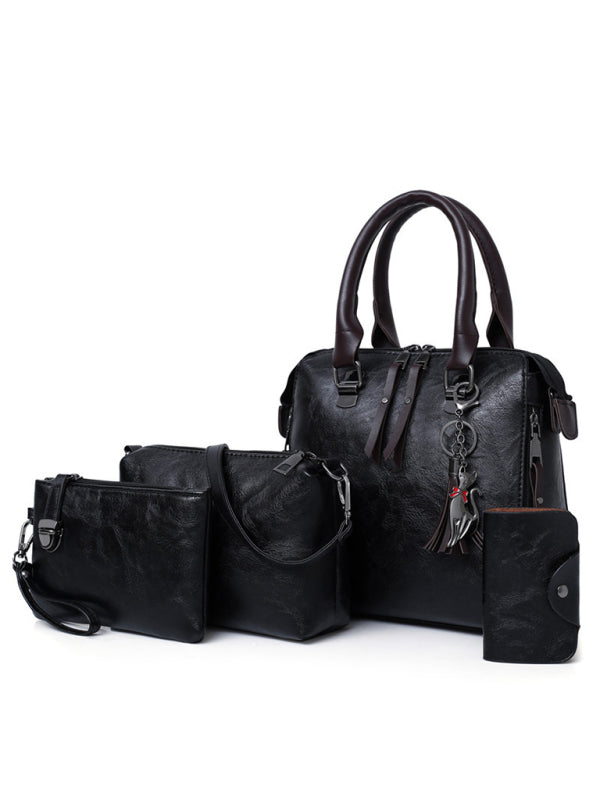 Fashion Messenger Bag Four-Piece Set Retro Mother-in-Chief Handbag BLUE ZONE PLANET