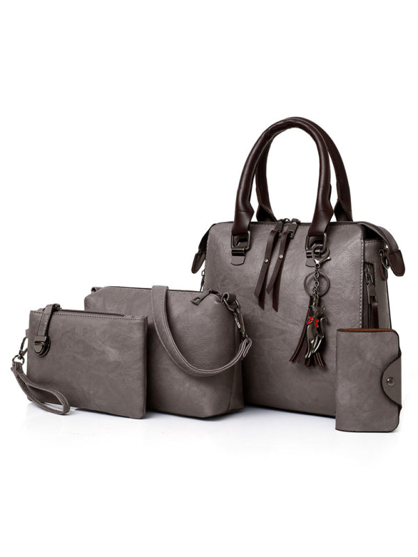 Fashion Messenger Bag Four-Piece Set Retro Mother-in-Chief Handbag BLUE ZONE PLANET