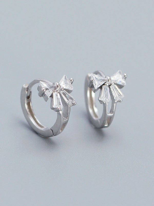 Blue Zone Planet | Exquisite and Cute Bow Heart Shape Earrings-Earrings-[Adult]-[Female]-2022 Online Blue Zone Planet