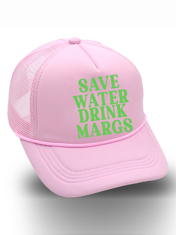 Blue Zone Planet | Save Water Drink Margs printed baseball cap trucker hat-TOPS / DRESSES-[Adult]-[Female]-Pink-FREESIZE-2022 Online Blue Zone Planet