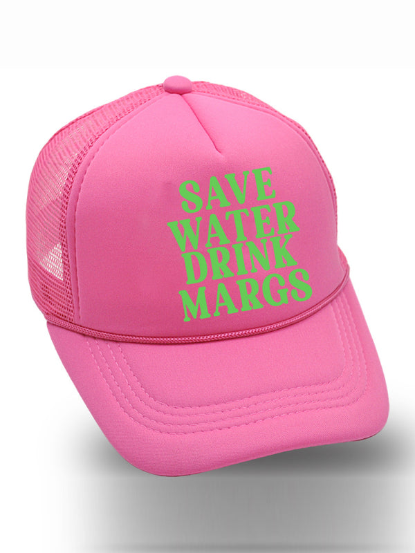 Blue Zone Planet | Save Water Drink Margs printed baseball cap trucker hat-TOPS / DRESSES-[Adult]-[Female]-Rose-FREESIZE-2022 Online Blue Zone Planet