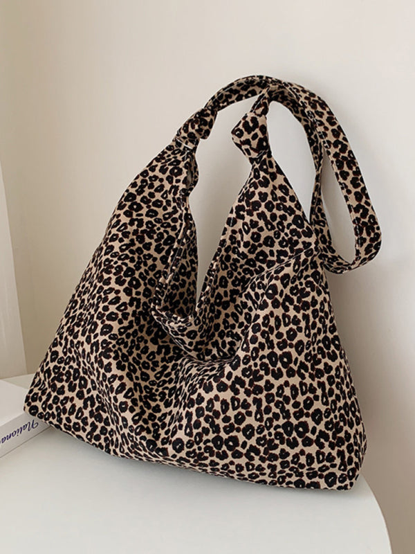 Blue Zone Planet | leopard print shoulder bag canvas shopping bag BLUE ZONE PLANET