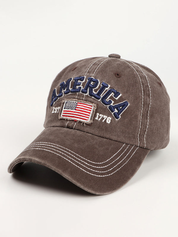 Denim embroidered vintage American flag baseball cap kakaclo