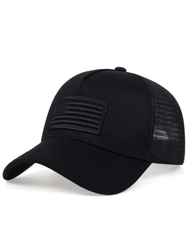 New American Flag Camouflage/Solid Color Baseball Cap-[Adult]-[Female]-Black-FREESIZE-2022 Online Blue Zone Planet
