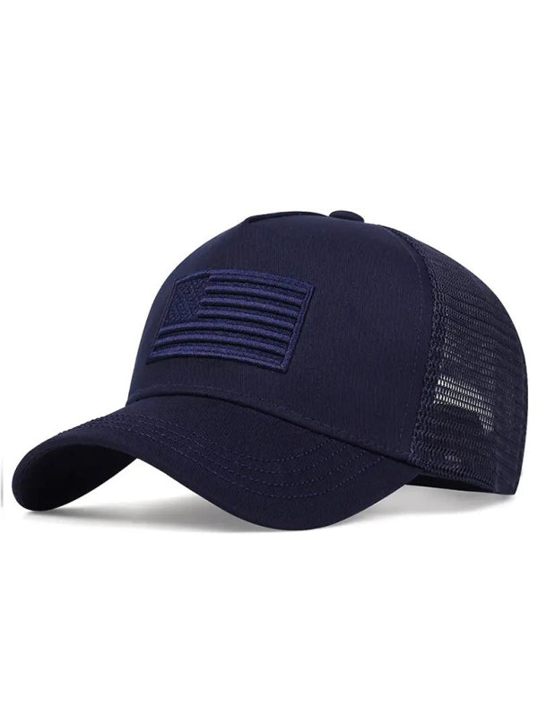 New American Flag Camouflage/Solid Color Baseball Cap-[Adult]-[Female]-Champlain color-FREESIZE-2022 Online Blue Zone Planet