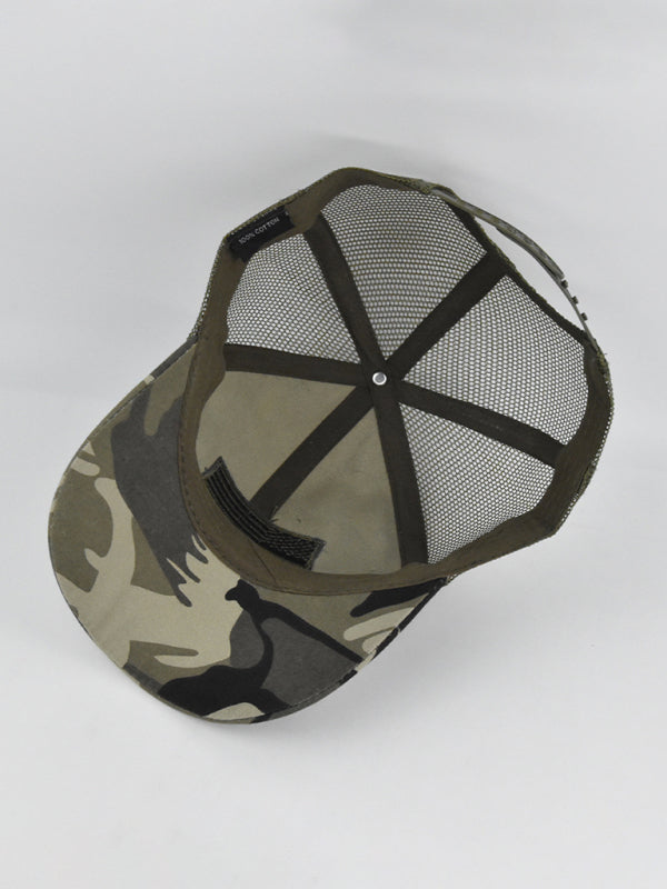 American flag embroidered camouflage cap mesh cap baseball cap visor-[Adult]-[Female]-2022 Online Blue Zone Planet