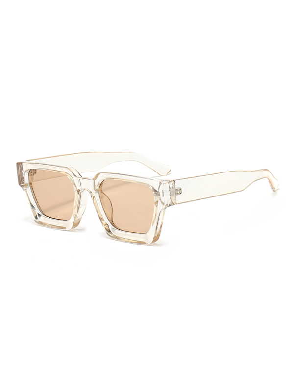 thick frame sunglasses trendy square frame sunglasses-[Adult]-[Female]-Cracker khaki-FREESIZE-2022 Online Blue Zone Planet