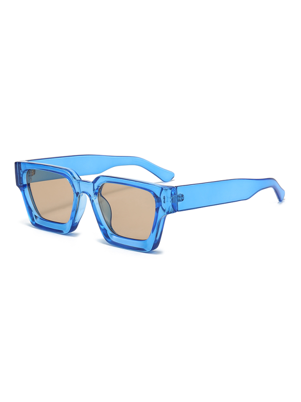 thick frame sunglasses trendy square frame sunglasses-[Adult]-[Female]-Blue-FREESIZE-2022 Online Blue Zone Planet