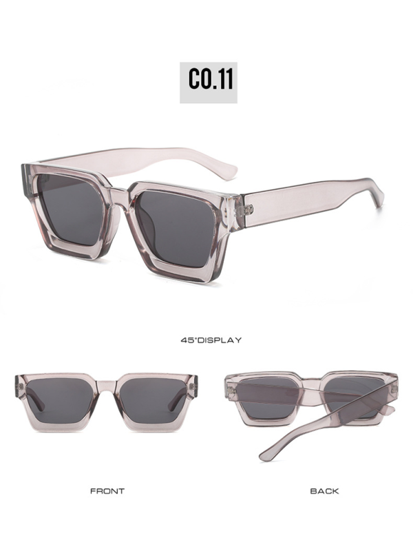 thick frame sunglasses trendy square frame sunglasses-[Adult]-[Female]-Grey-FREESIZE-2022 Online Blue Zone Planet