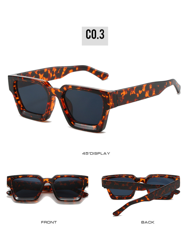 thick frame sunglasses trendy square frame sunglasses-[Adult]-[Female]-Leopard-FREESIZE-2022 Online Blue Zone Planet