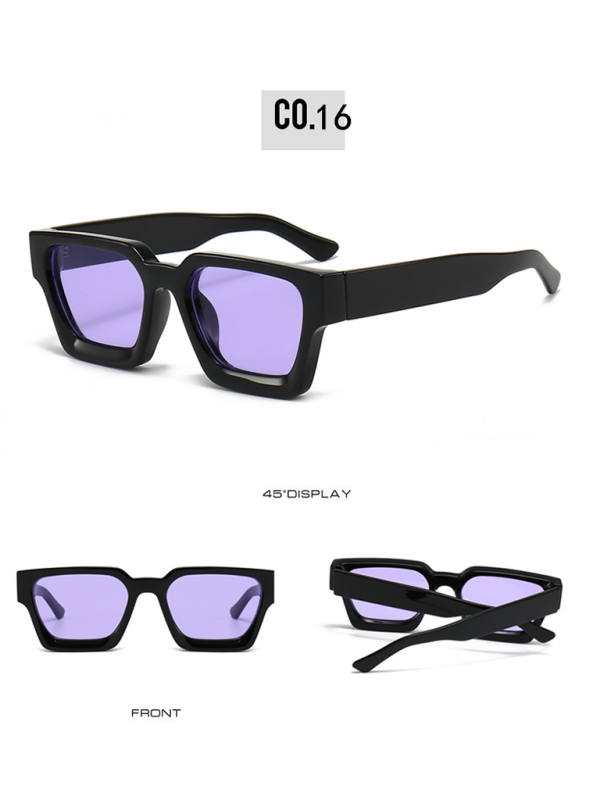 thick frame sunglasses trendy square frame sunglasses-[Adult]-[Female]-Pattern9-FREESIZE-2022 Online Blue Zone Planet