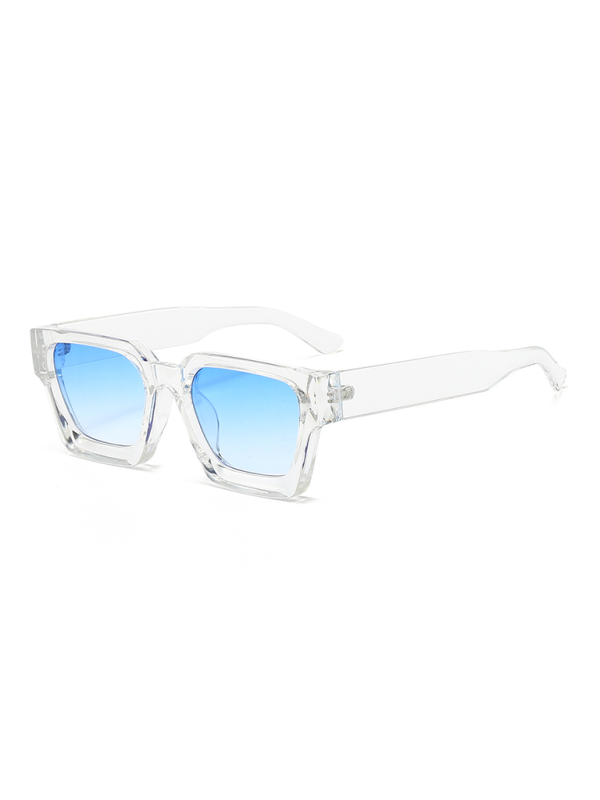 thick frame sunglasses trendy square frame sunglasses-[Adult]-[Female]-Sky blue azure-FREESIZE-2022 Online Blue Zone Planet