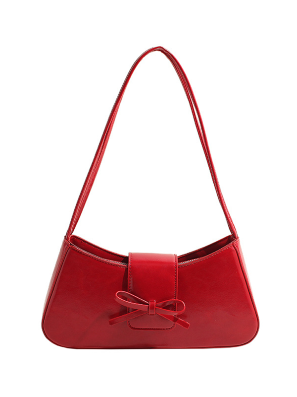 Bowknot underarm shoulder bag small square handbag-[Adult]-[Female]-2022 Online Blue Zone Planet