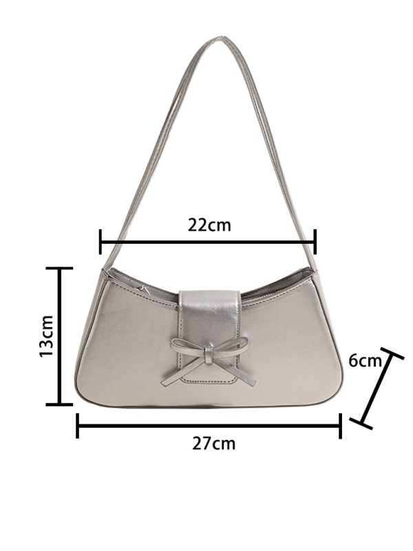 Bowknot underarm shoulder bag small square handbag-[Adult]-[Female]-2022 Online Blue Zone Planet