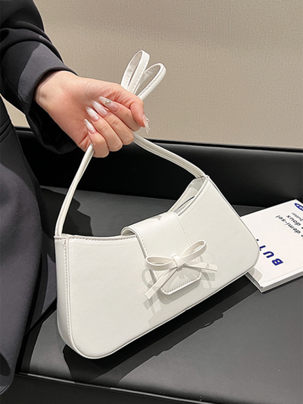 Bowknot underarm shoulder bag small square handbag-[Adult]-[Female]-2022 Online Blue Zone Planet
