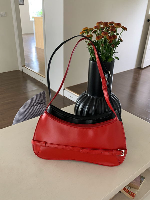Fashion shoulder bag retro baguette bag-[Adult]-[Female]-Red-FREESIZE-2022 Online Blue Zone Planet