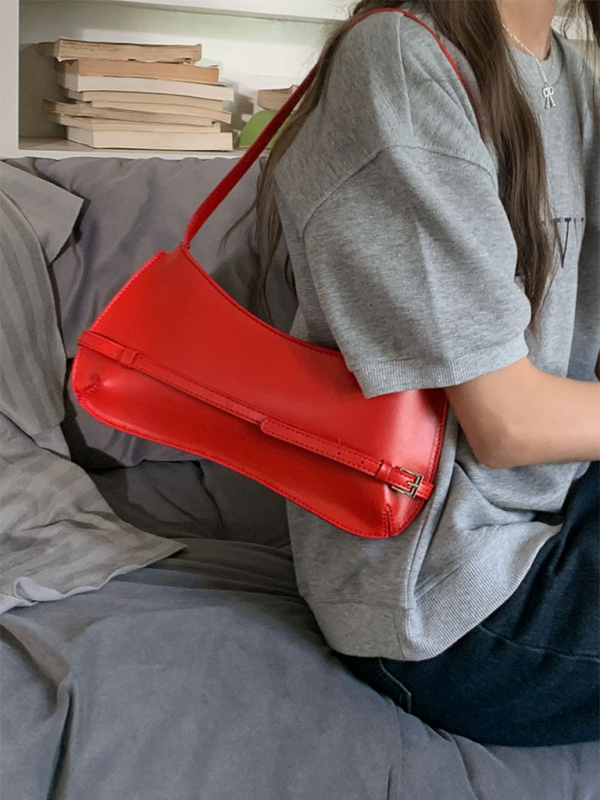 Fashion shoulder bag retro baguette bag-[Adult]-[Female]-Red-FREESIZE-2022 Online Blue Zone Planet
