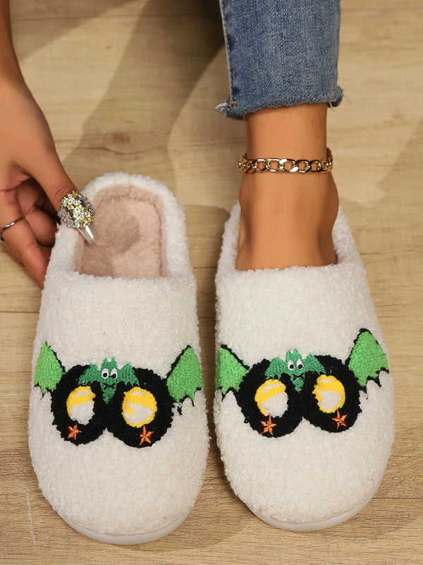 Halloween pattern home plush warm slippers-[Adult]-[Female]-Pattern2-35-2022 Online Blue Zone Planet