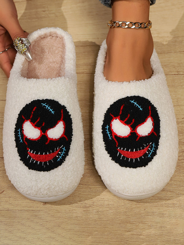 Halloween pattern home plush warm slippers-[Adult]-[Female]-Pattern5-35-2022 Online Blue Zone Planet