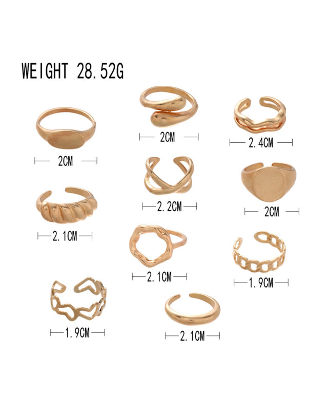 Rebel Twists & Chains Punk Ring Set-RINGS-[Adult]-[Female]-2022 Online Blue Zone Planet