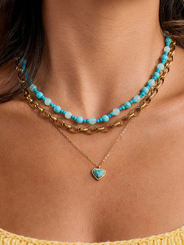 Blue Heart Necklace-[Adult]-[Female]-Blue-F-2022 Online Blue Zone Planet