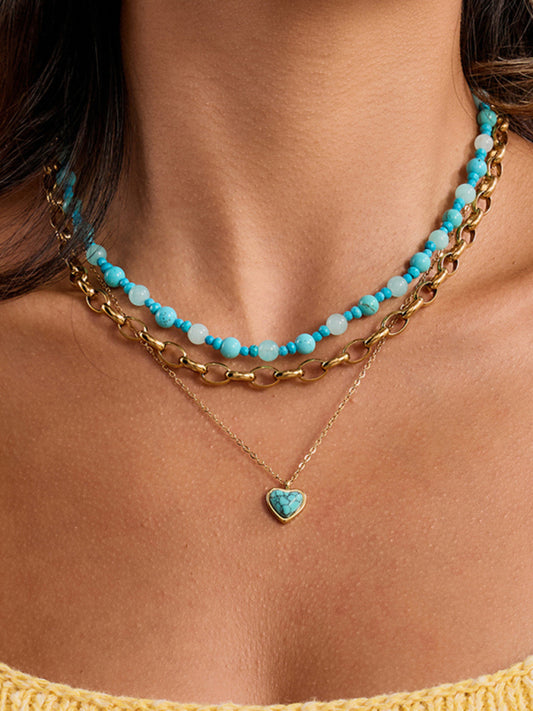 Blue Heart Necklace-[Adult]-[Female]-Blue-F-2022 Online Blue Zone Planet