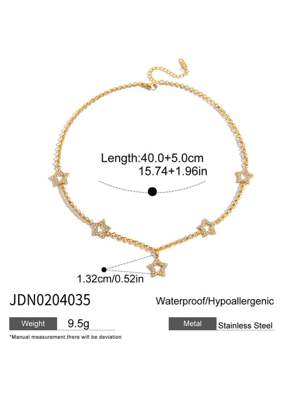 Five-Pointed Star Hollow Necklace-[Adult]-[Female]-2022 Online Blue Zone Planet