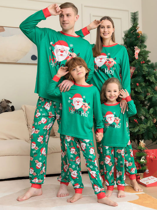 Blue Zone Planet | Christmas Santa Claus Printed Parent-Child Home Clothes Set BLUE ZONE PLANET