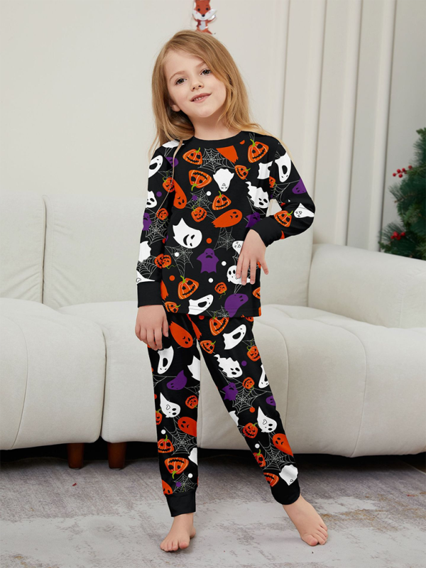 Blue Zone Planet | Halloween Bash Party Imp Pumpkin Wizard Printed Set Loungewear-TOPS / DRESSES-[Adult]-[Female]-Black-S-2022 Online Blue Zone Planet