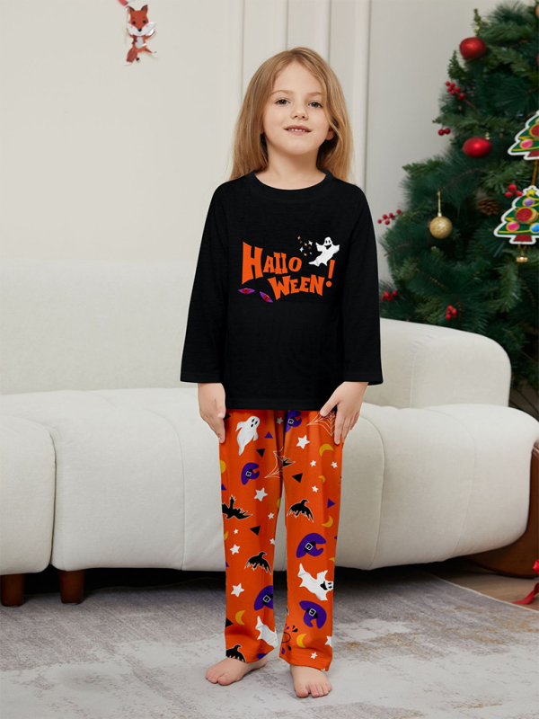 Blue Zone Planet | New Halloween parent-child pajamas set of long-sleeved two-piece devil's eyes letter-printed homewear-TOPS / DRESSES-[Adult]-[Female]-2022 Online Blue Zone Planet