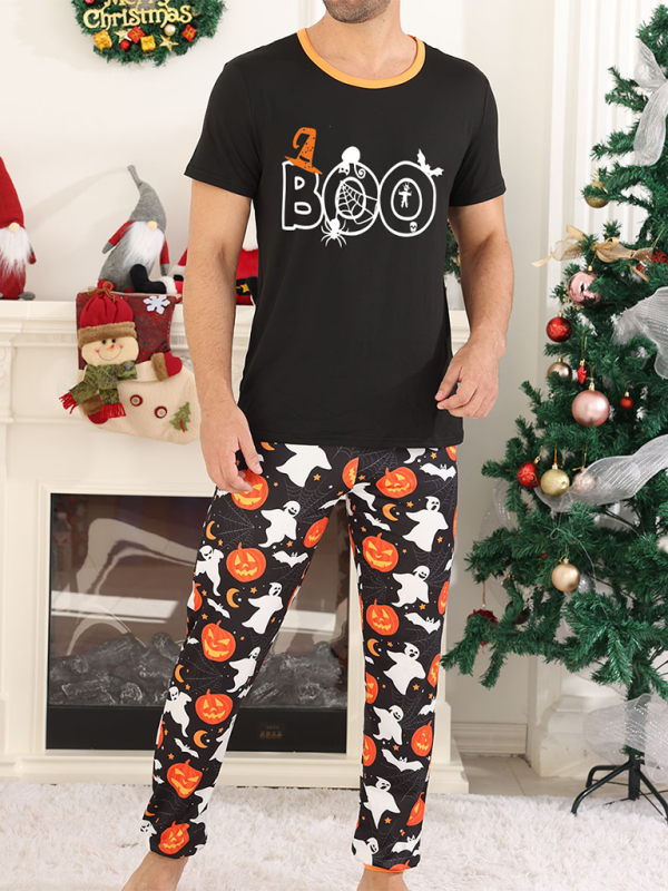 Blue Zone Planet | Halloween Christmas parent-child loungewear separates set two-piece pajamas short sleeves and long pants-TOPS / DRESSES-[Adult]-[Female]-2022 Online Blue Zone Planet