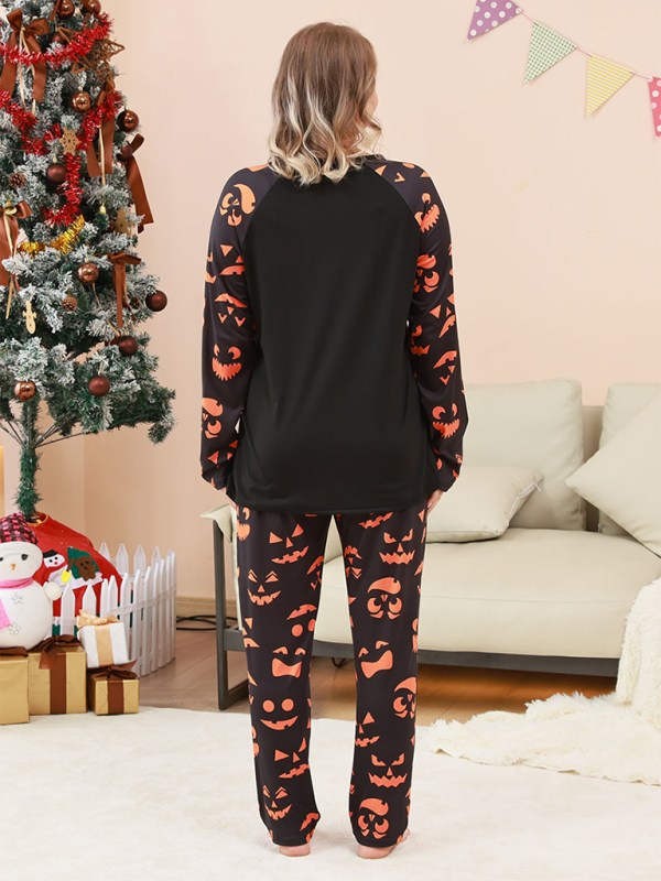 Blue Zone Planet | Halloween Christmas Parent-Child Loungewear Split Sleeve Set Two Piece Pajamas-TOPS / DRESSES-[Adult]-[Female]-2022 Online Blue Zone Planet