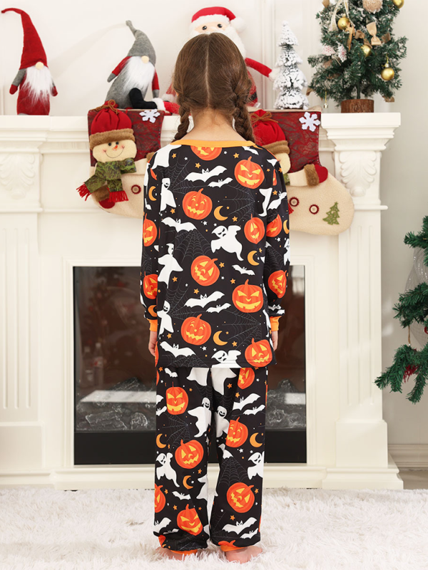 Blue Zone Planet | Halloween Homewear Spider Pumpkin Printed Two Piece Pajama Set-TOPS / DRESSES-[Adult]-[Female]-2022 Online Blue Zone Planet