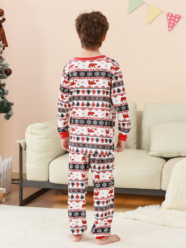 Christmas Loungewear Parent-Child Set Plaid Patchwork Printed Loungewear-[Adult]-[Female]-2022 Online Blue Zone Planet